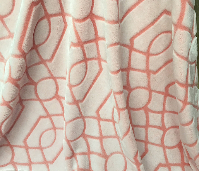 Coral&flannel back print&cut flowers